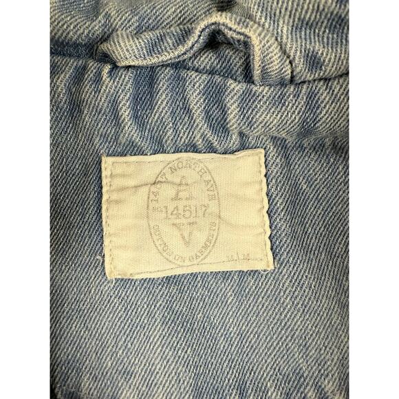Cotton On Denim Anorak Men's Size Medium Light Wash Hooded DIY Heart Patch - Picture 3 of 14